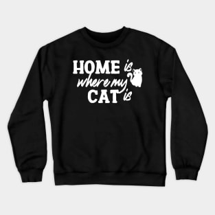 Cat Home White Crewneck Sweatshirt